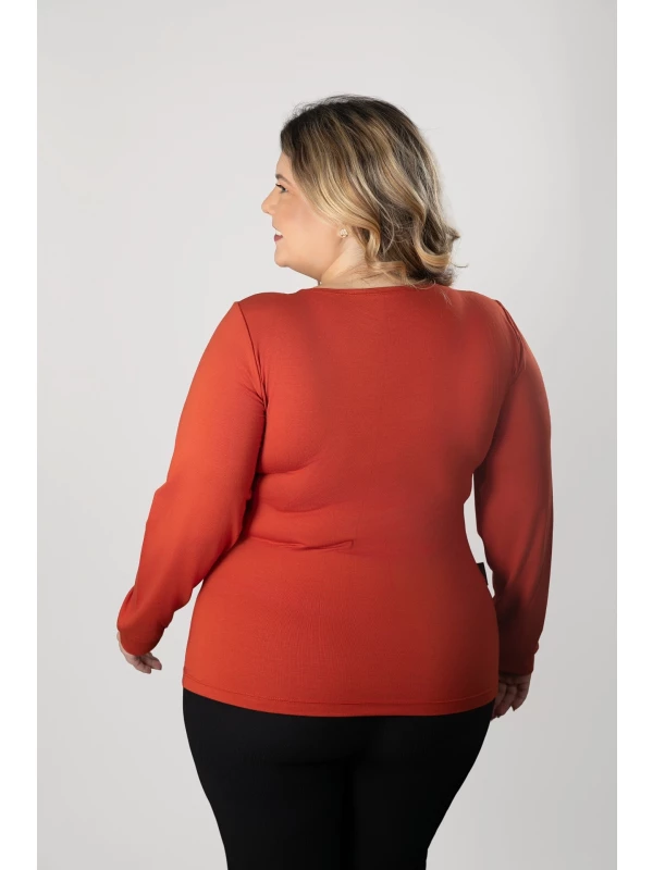 REF : 2905 BLUSA  PLUS  SIZE MANGA  LONGA COM PUNHO  VISCO BALI