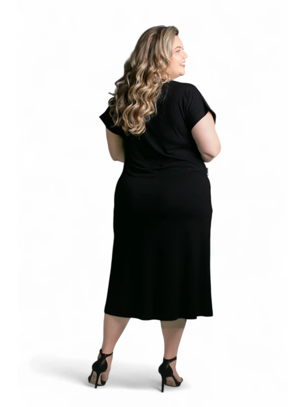 REF : 2849 VESTIDO VISCOLYCRA E CIRE PLUS SIZE