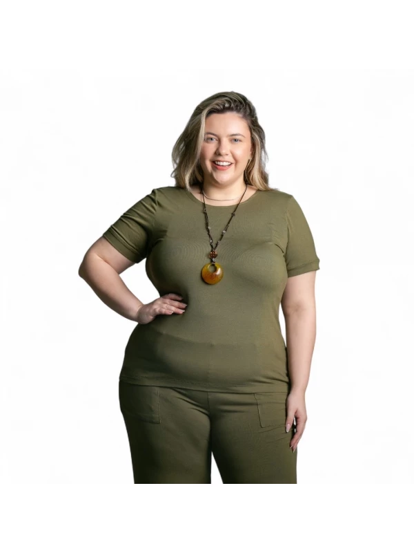 REF : 2833 BLUSA PLUS SIZE VISCO BALI MANGA  CURTA COM  PUNHO MANGA