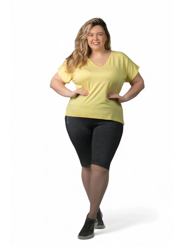 REF : 2855 BLUSA PLUS SIZE VISCOLYCRA ABERTURA LATERAL