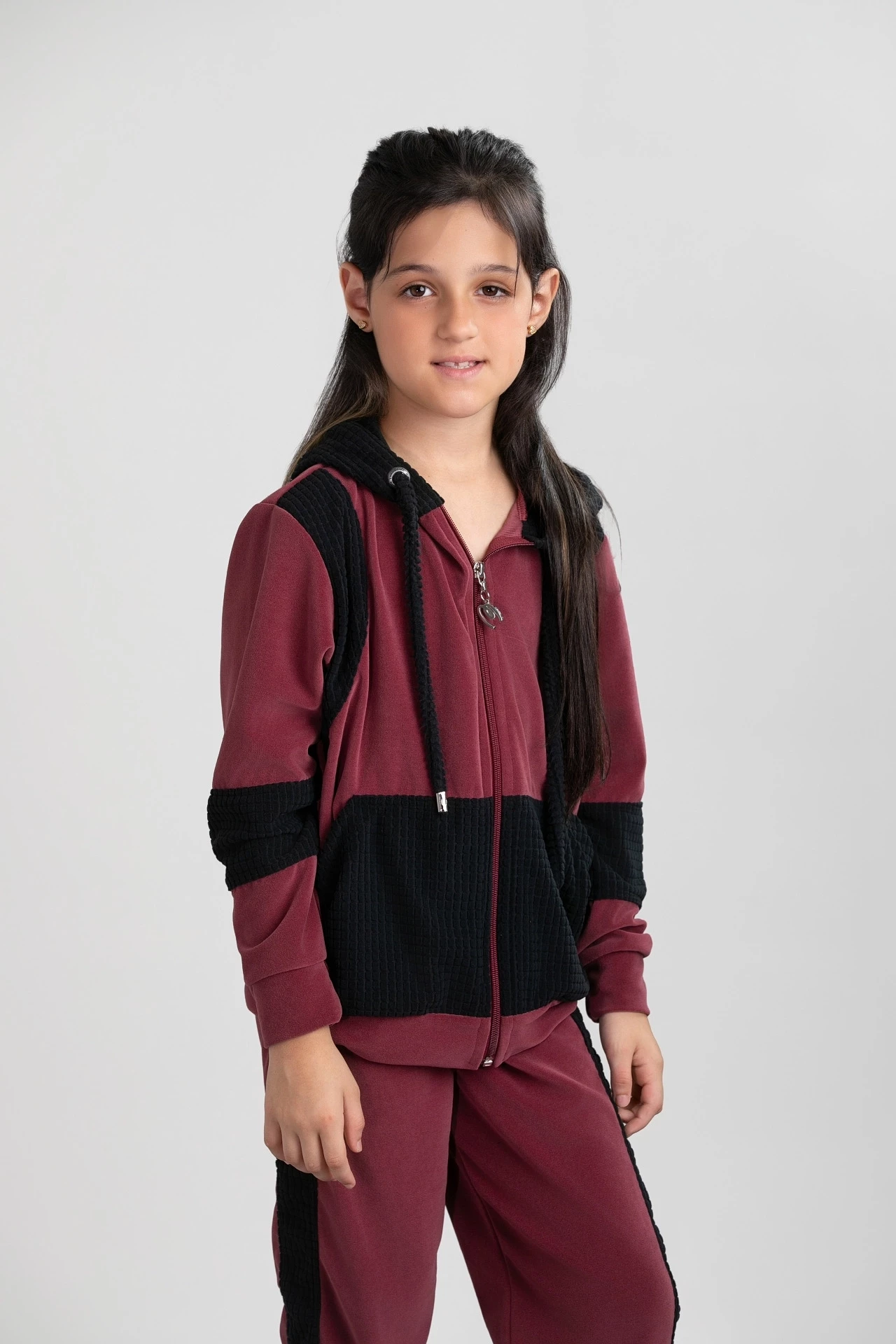 REF : 2928 JAQUETA PLUSH  E GRID CANGURU INFANTIL 2 AO 8